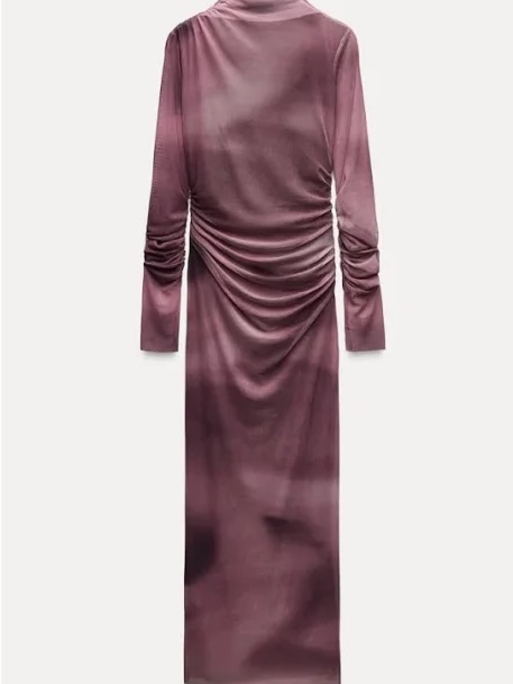 Zara Ruched Long Sleeve Mesh Dress